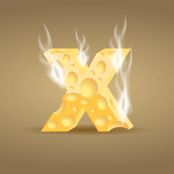 Mektup x sıcak peynir yapımı — Stok Vektör