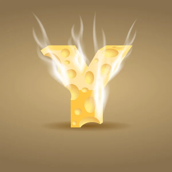 Sıcak peynir ile yapılan harf y — Stok Vektör