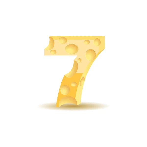 Figuur 7 gemaakt van kaas — Stockvector