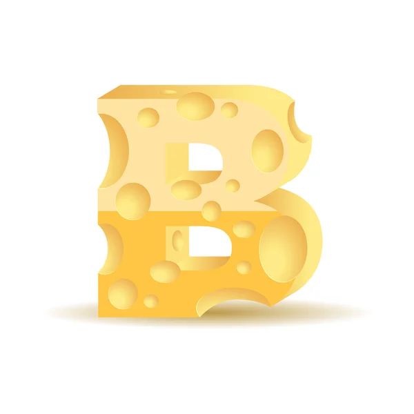 Letter b gemaakt van kaas — Stockvector
