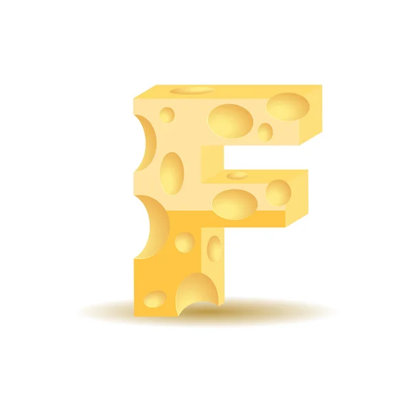 Lettre F en fromage — Image vectorielle