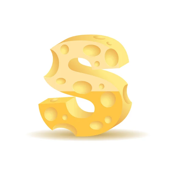 Letter S made of cheese — Stock Vector