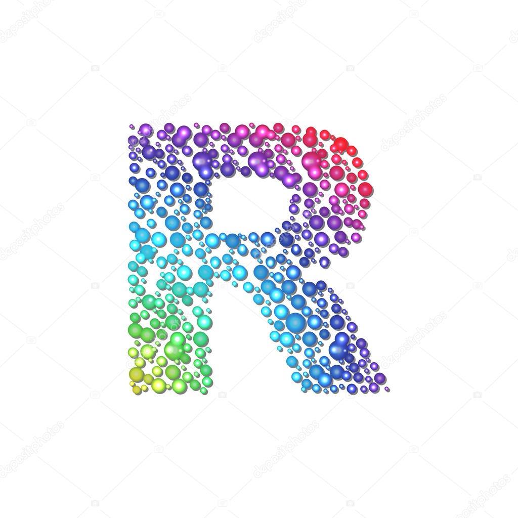 Circle rainbow letter R