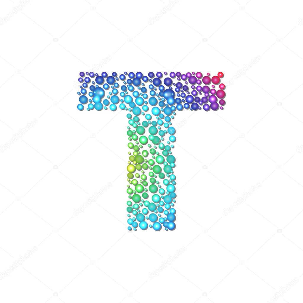 Circle rainbow letter T