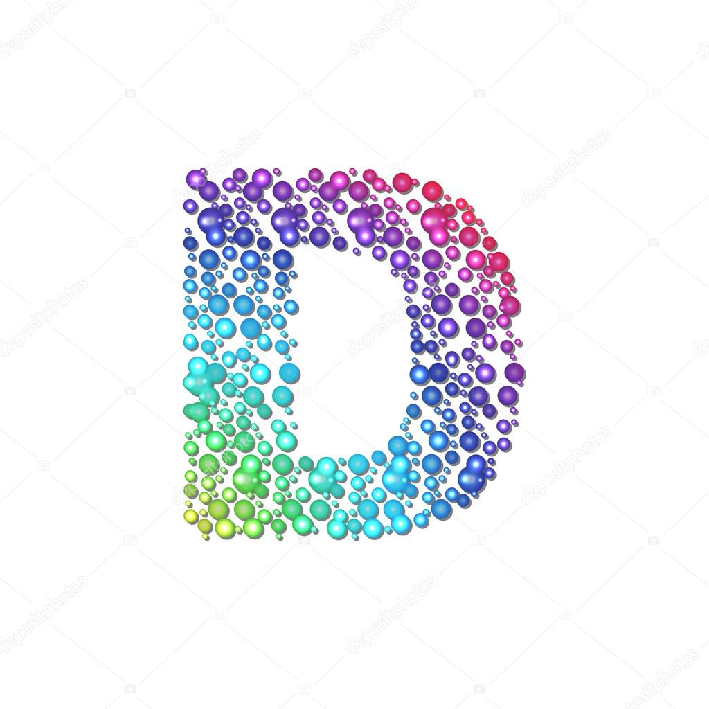 Circle rainbow letter D