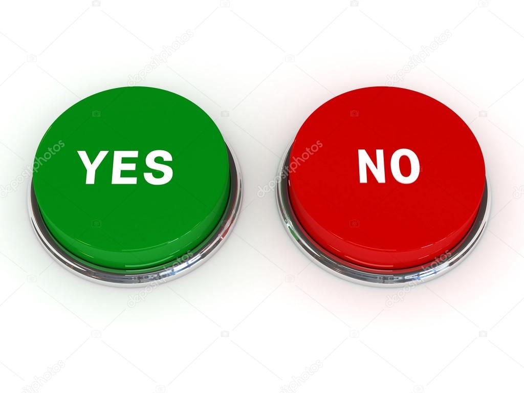 Yes No button isolated
