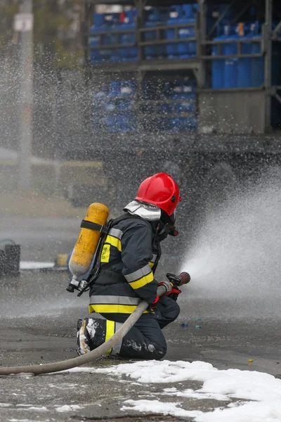 Firemans in action — Stock Photo, Image