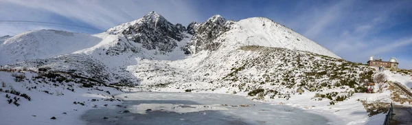 Szczyrbskie Pleso Lake Lomnica Hill — Stock Photo, Image