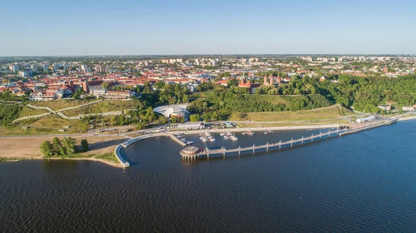 Вежі Собору Пагорб Тумскі Місті Плок Польща — стокове фото