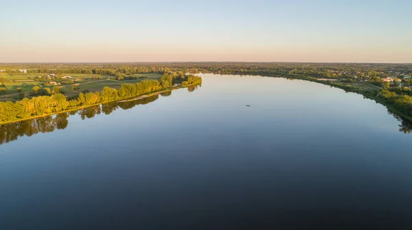 Aerial View Wisla River Sunset Light — Stock Photo, Image