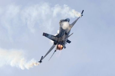 Malacky, Slovakya - 21.08.2022 F-16 F-16 Solo Türk ekibi Türk Hava Kuvvetleri 21.08.2022 Malacky, Slovakya