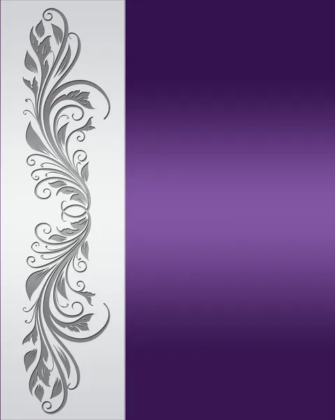 Cadre vintage violet et argent avec place pour le texte . — Image vectorielle