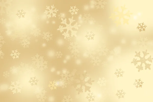 Gouden Kerstmis achtergrond met sneeuwvlokken. — Stockvector