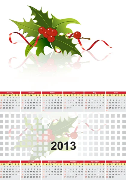Christmas 2013 Calendar. — Stock Vector