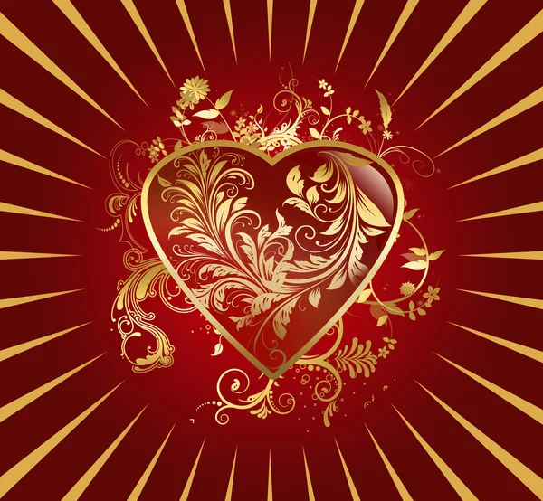 Heart with floral ornaments — Stock Photo, Image