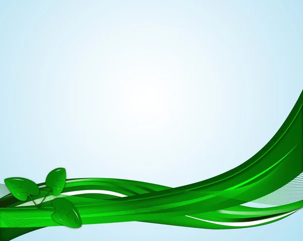 Fond avec des feuilles vertes . — Image vectorielle