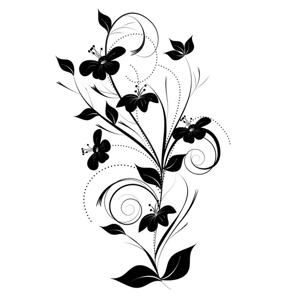 Černé a bílé květy. — Stockový vektor
