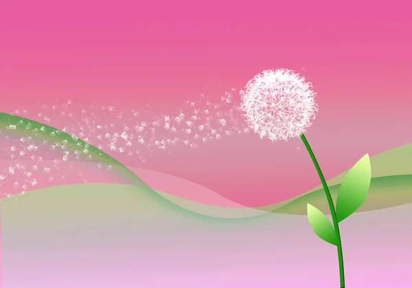 Abstract summer background with dandelion. — Stock Vector