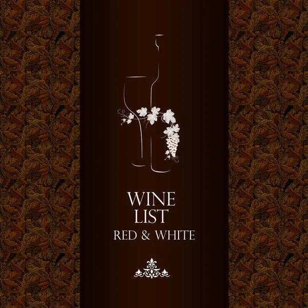 Menu da lista de vinhos vinho tinto e branco . — Vetor de Stock