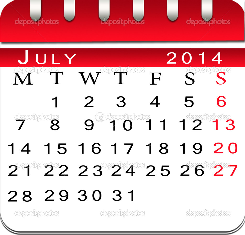 空白のカレンダー 2014 年 7 月 ストック写真 C Lily45 29838761