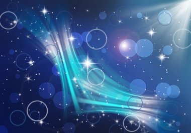 Mavi sparkles swirls ve daireler .