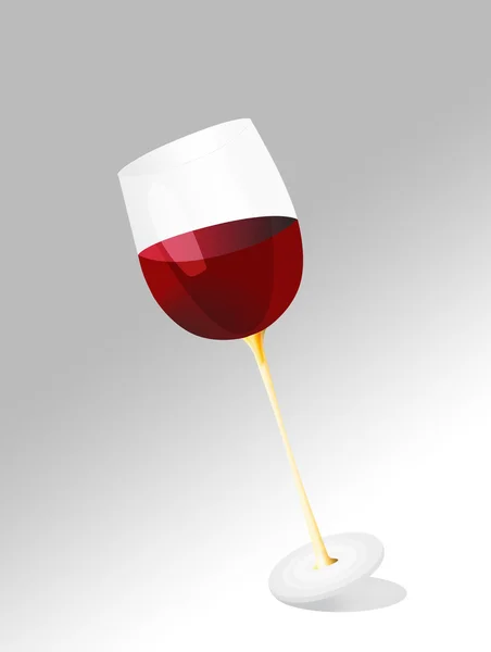 Vaso con vino tinto. — Vector de stock