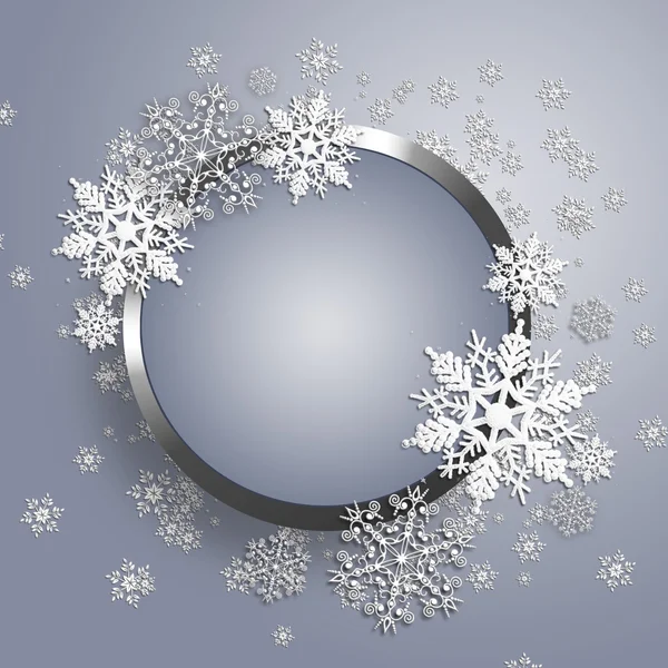 Χριστούγεννα μεταλλικό πλαίσιο με νιφάδα χιονιού. — Διανυσματικό Αρχείο