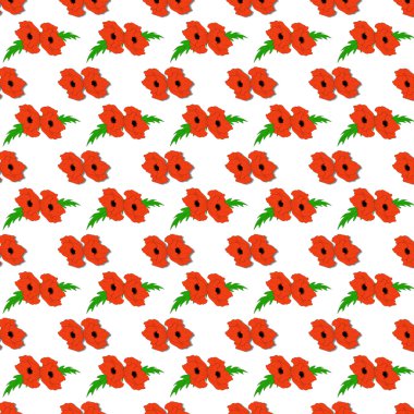 Kırmızı gelinciklerin kusursuz deseni.
