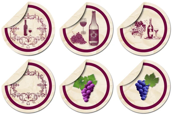 Set etichette vino . — Vettoriale Stock