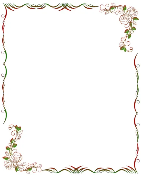 Retro frame with roses. — Stock Vector