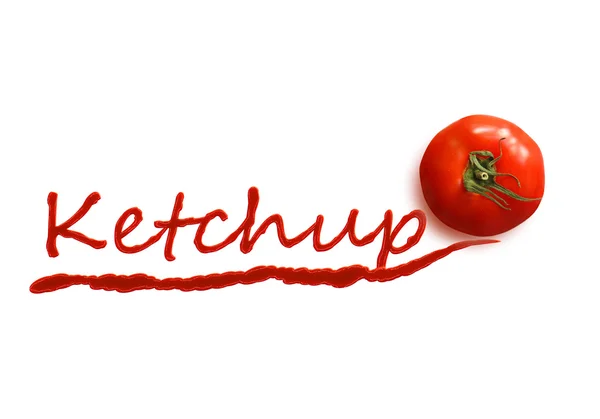 Das Wort "Ketchup" geschrieben mit ketchup — 图库照片