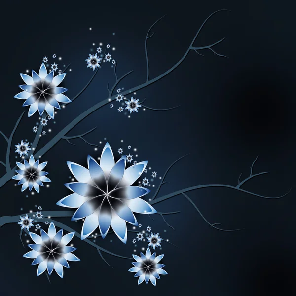 Achtergrond met blauwe bloemen — Stockvector