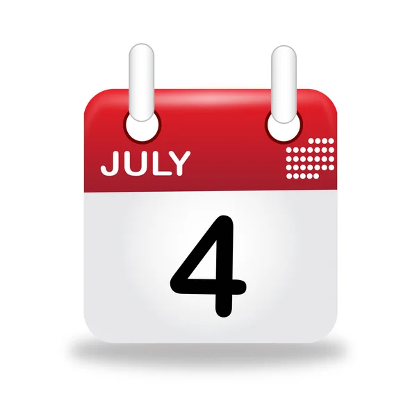 Ikony kalendáře 3d 4 července — Stockový vektor