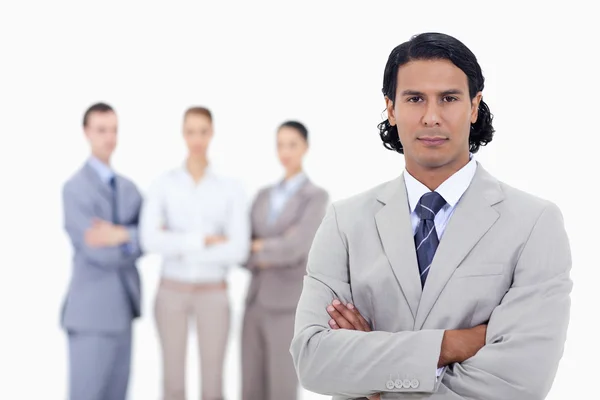 Close-up of a businessman with in background — Stock Photo, Image