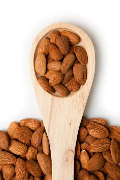 Cuillère en bois aux amandes — Photo