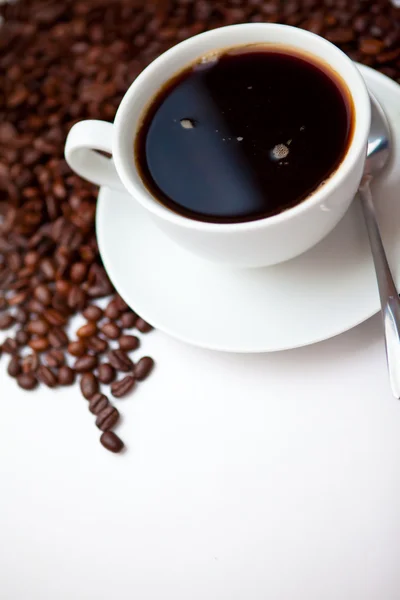 浓咖啡和咖啡豆 — 图库照片