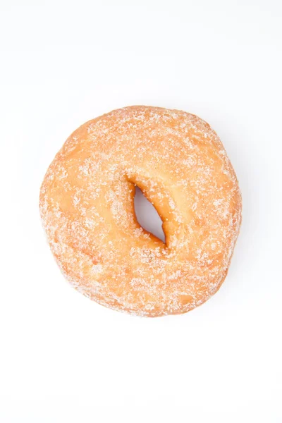 Extreme close-up van een donut met poedersuiker — Stockfoto