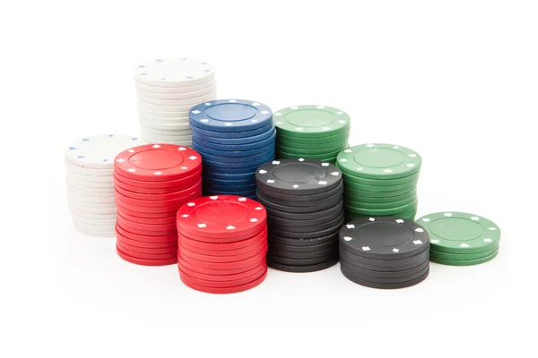 Poker coins stacked up together — Stock Photo, Image