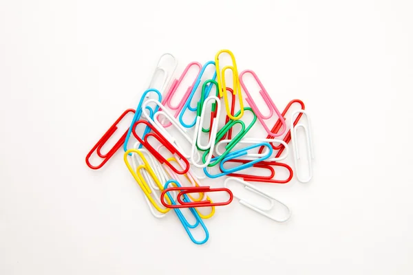 Large group of muti coloured paperclips — Stock Photo, Image