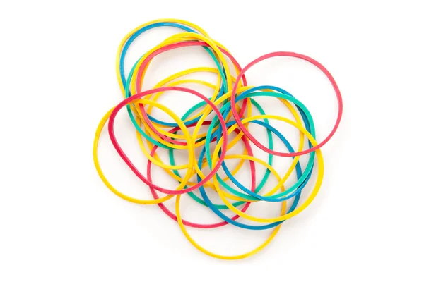 Large group of muti coloured elastics — Stock Photo, Image