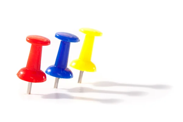 Three push pins — Stock Photo, Image