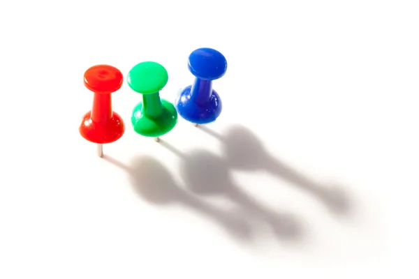 Three push pins — Stock Photo, Image