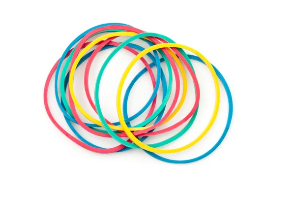 Group of multi coloured elastics — Stock Photo, Image