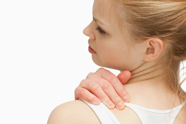 Close up van een vrouw die haar dutje masseren — Stockfoto