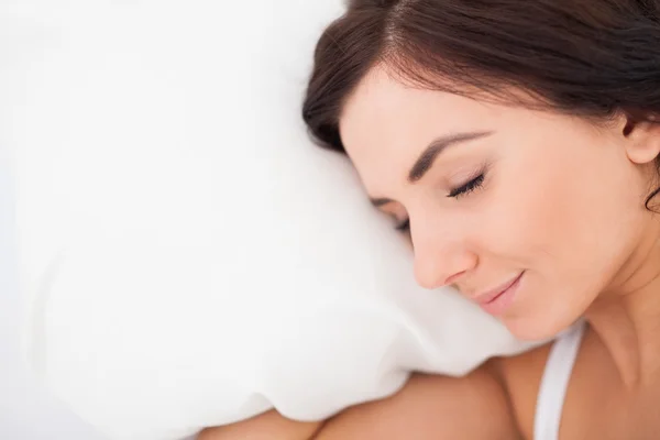Peaceful brown-haired woman resting — Stock Photo, Image