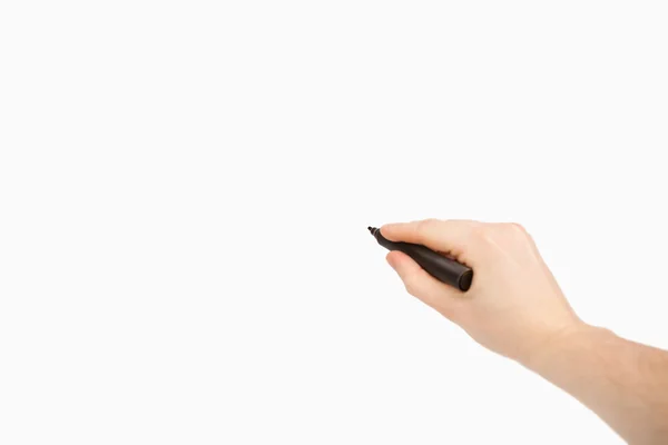 Black felt pen being held — Stock Photo, Image