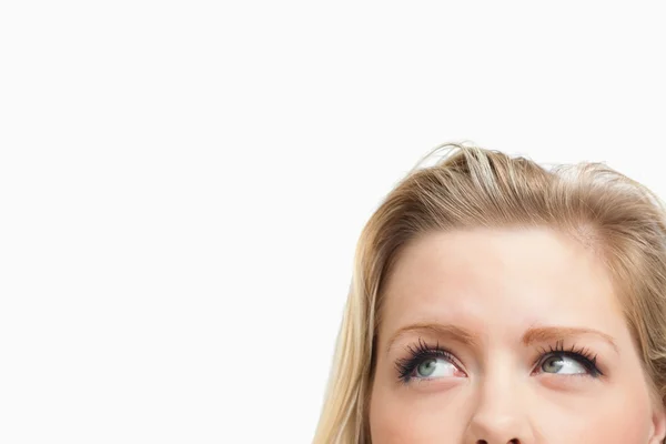 Blonde woman looking towards the side — Stock Photo, Image