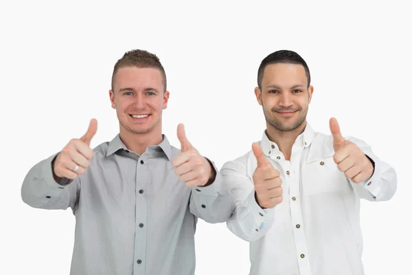 Hombres levantando los pulgares — Foto de Stock