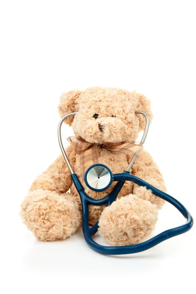 Medvídek se stetoskopem — Stock fotografie