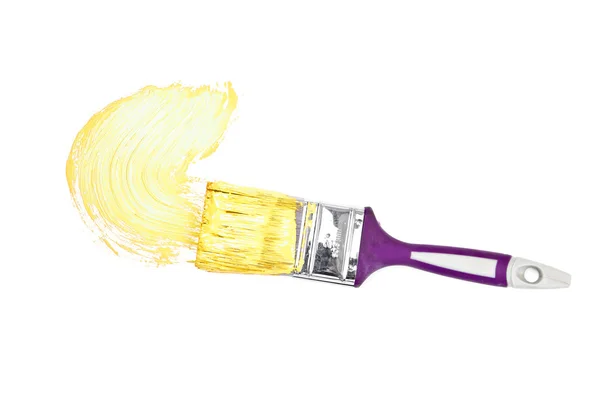 Yellow brush stroke forming a semicircle — Stock Photo, Image